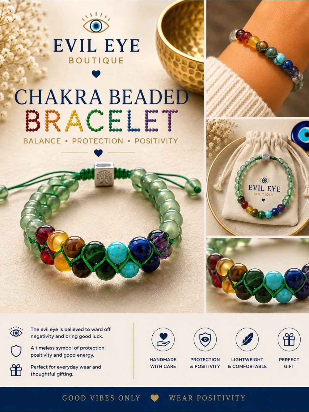 Chakra Beaded Bracelet - Multicolor